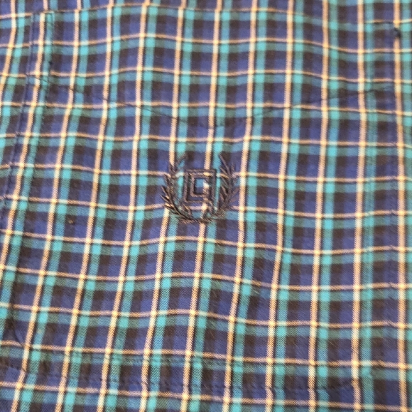 Chaps Navy and Light Blue Plaid Shirt - Picture 4 of 5